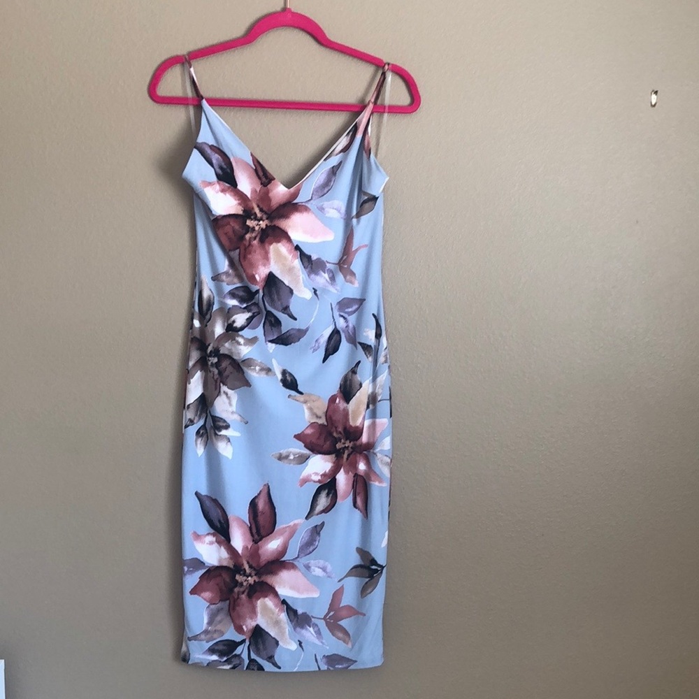 Floral Light Blue Dress